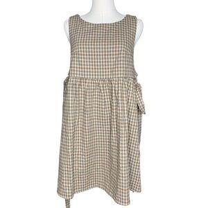 New With Tags Cider Brown Plaid Babydoll Mini Dress Whimsigoth Emo Goth Twee